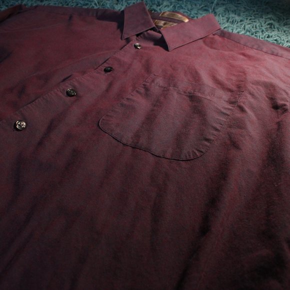 Deep Burgundy / Purple Button Down - Picture 4 of 6